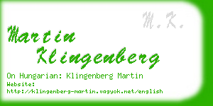 martin klingenberg business card